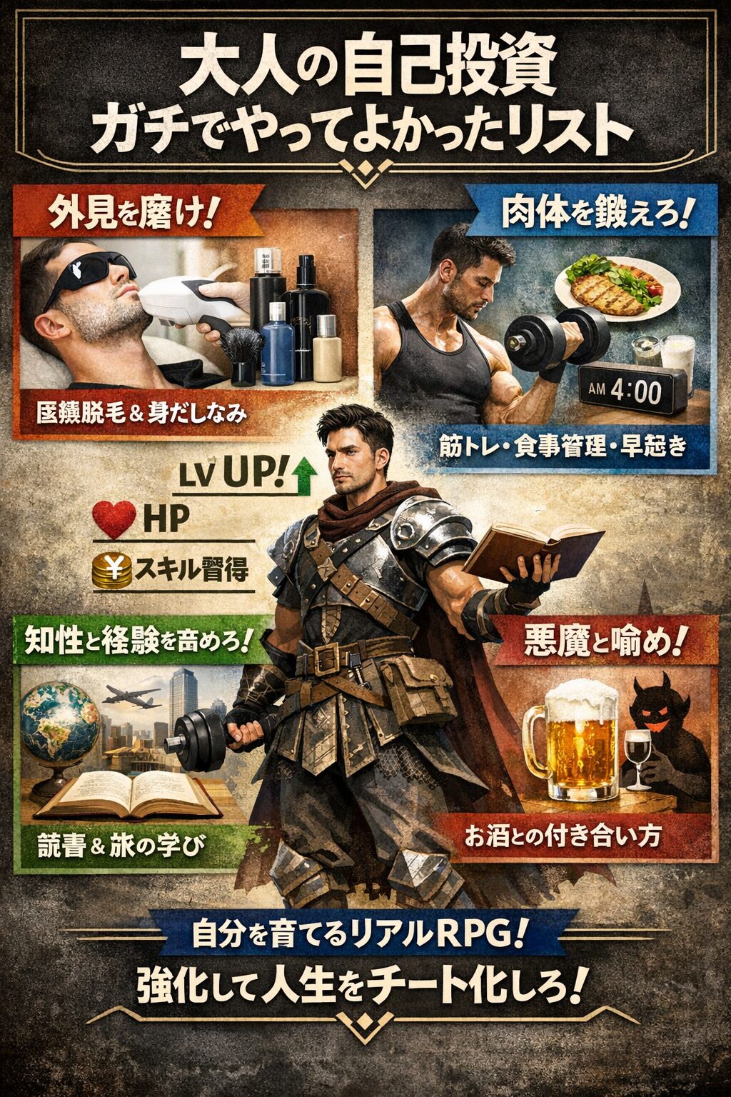 【完全版】コスパ最強の「自己投資」ロードマップ！人生をチート化するルーティンと、やめられない悪魔への言い訳