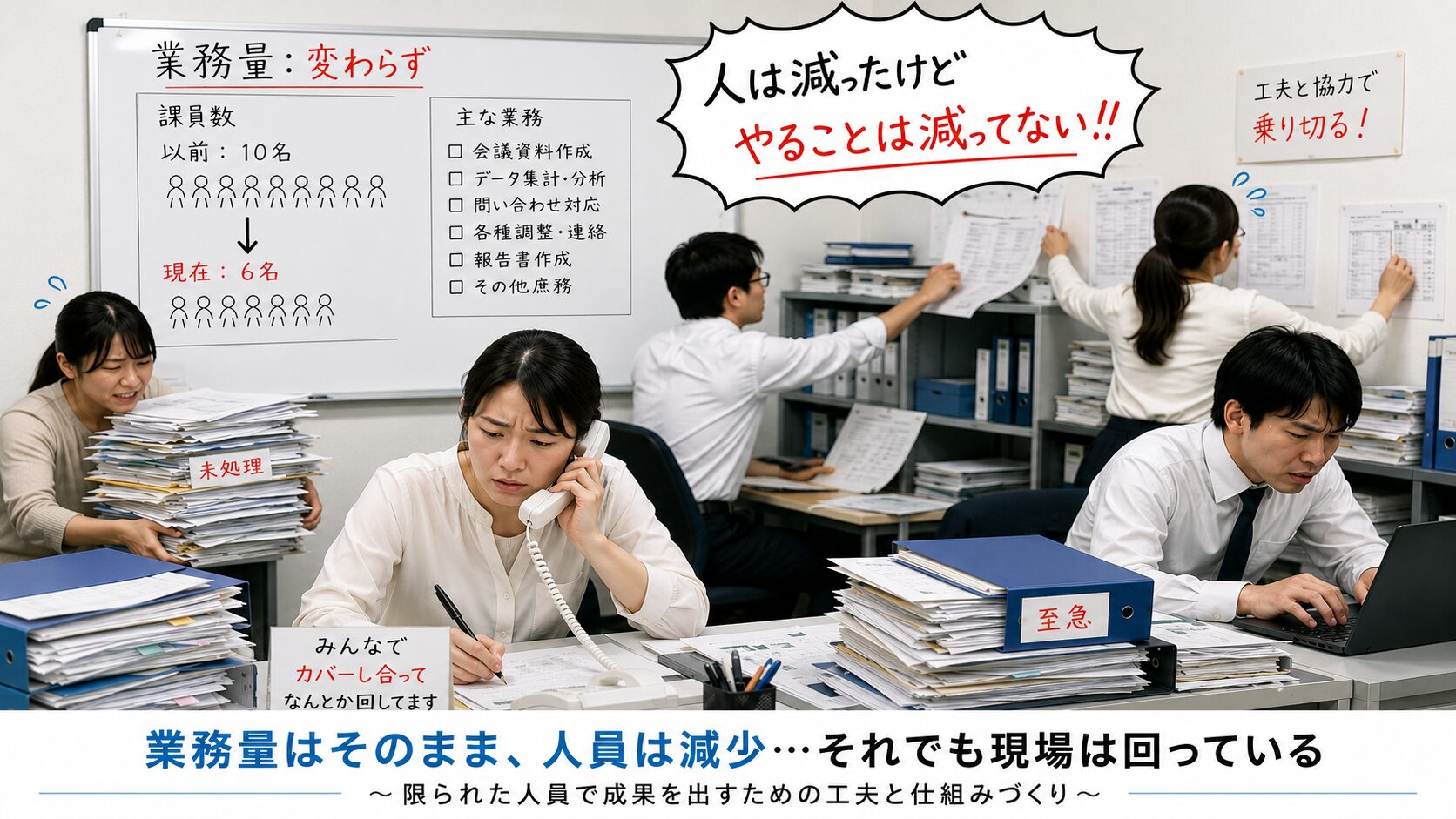 【生存戦略】課員が減ったのに業務量そのまま!? 人手不足の職場を生き抜く業務効率化の極意