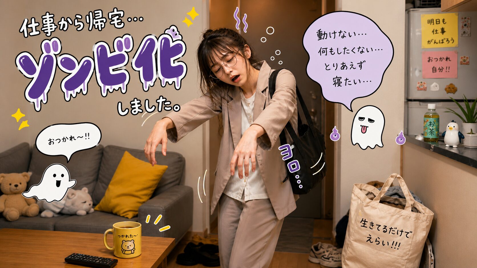 【仕事終わりに脳が死んでる日用】思考ゼロで回す回復手順！育児・勉強も乗り切るマグロ戦法