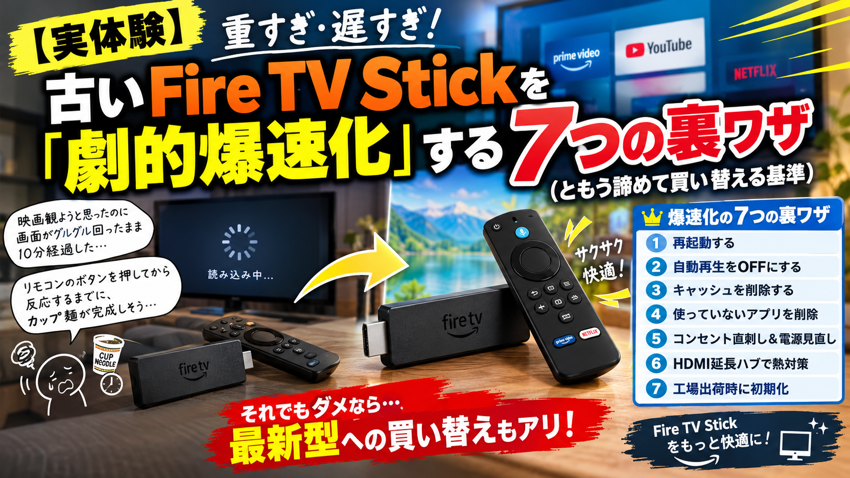 【実体験】重すぎ・遅すぎ！古いFire TV Stickを「劇的爆速化」する7つの裏ワザ（ともう諦めて買い替える基準）
