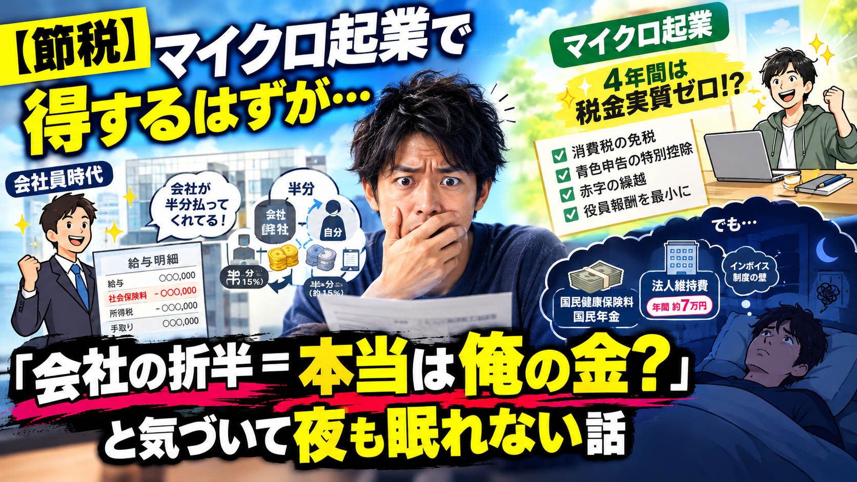 【節税】マイクロ起業で得するはずが…「会社の折半＝本当は俺の金？」と気づいて夜も眠れない話